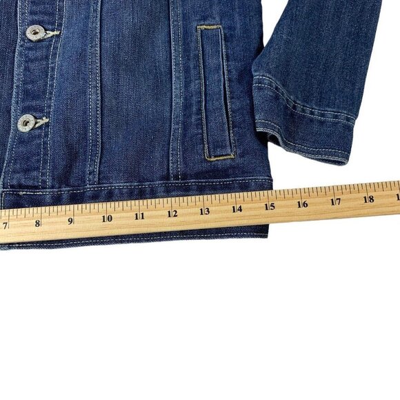 Old Navy Girls XL Jean Jacket Dark Wash Adjustable Waist Size -Like New - Picture 4 of 8